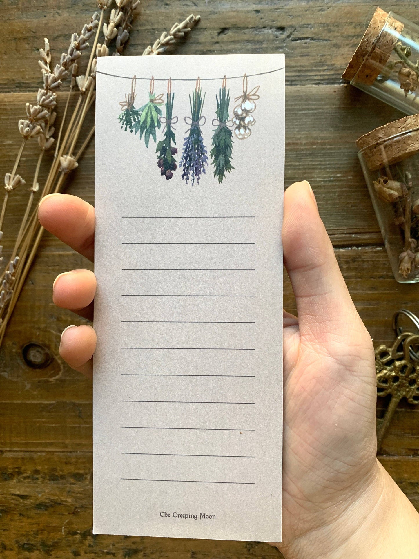 Witch's herbs list notepad