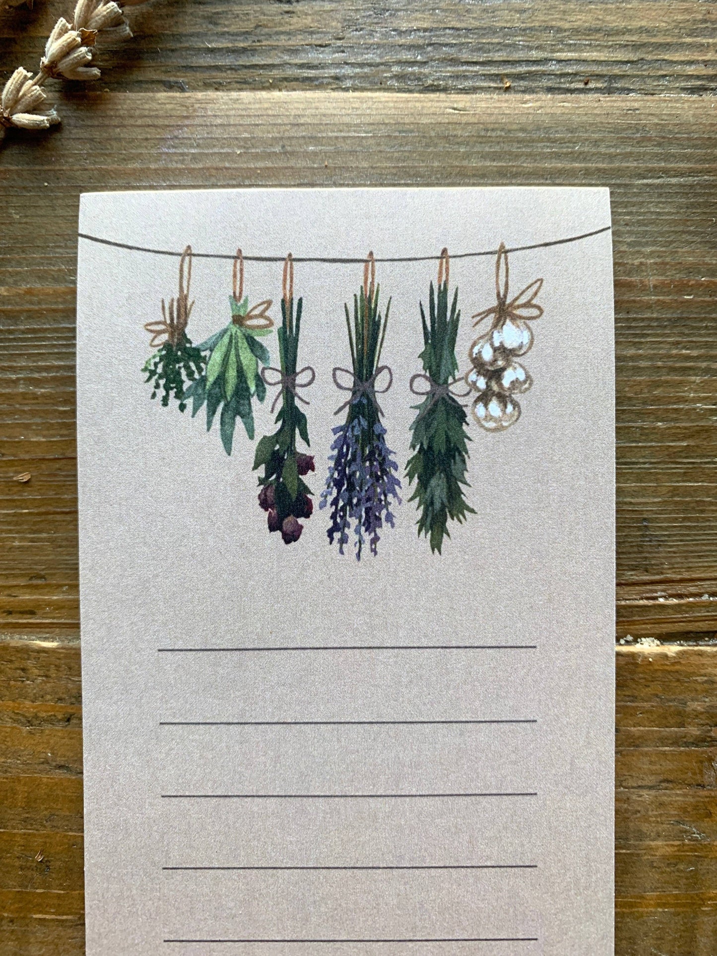 Witch's herbs list notepad